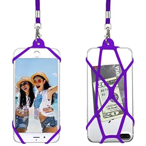 Gear Beast Universal Web Cell Phone Lanyard Compatible with iPhone, Galaxy & Most Smartphones, Includes Phone Case Holder,Neck Strap (Purple) Gear Beast Universal Web Cell Phone Lanyard Compatible with iPhone, Galaxy & Most Smartphones, Includes Phone Case Holder,Neck Strap (Purple)