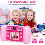 Kids Selfie Camera, AKAMATE 1080P 12MP Kids Digital Camera with 32GB SD Card Children Video Camera Camcorder Toys Gifts for 4-10 Year Old Boys Girls, Build-in 5 Games, Voice Recorder (Pink)