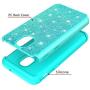 Galaxy J3 Achieve Case,Galaxy J3 2018/J3 Star/Express Prime3/Amp Prime3 Glitter Case,Luxury Glitter Sparkle Bling Case,Hybrid PC Silicone Faux Leather Cover,Dual Layer Armor Phone Case Mint