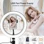 Selfie Ring Light with Stand and Phone Holder,10.2" Desktop Dimmable LED Circle Lights with Tripod, Bluetooth Remote Shutter Ringlight for Live Stream/Makeup/Reels/Likee/YouTube Video/Photography/Vlog