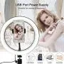 Selfie Ring Light with Stand and Phone Holder,10.2&quot Desktop Dimmable LED Circle Lights with Tripod, Bluetooth Remote Shutter Ringlight for Live Stream/Makeup/Reels/Likee/YouTube Video/Photography/Vlog