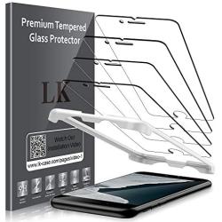 LK [4 PACK] Screen Protector for iPhone SE 2020 / iPhone SE2 Tempered Glass, 9H HD Clear Tempered Glass for iPhone 8/7 / 6S / 6 [Anti-Scratch] [Case Friendly] [Alignment Frame Easy Installation]