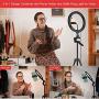 HPUSN 10.3" Selfie Ring Light with Tripod Stand & Flexible Phone Holder for Live Stream, Makeup, Dimmable Led Camera Beauty Ringlight for YouTube/TikTok/Photography Compatible with Phone and Camera