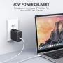 USB C Charger AUKEY 60W PD 3.0 Charger [ GaN Power Tech ] Power Delivery Wall Charger Fast Charger with Foldable Plug for MacBook Pro/Air, Dell XPS 13, HP Spectre, iPhone 11 Pro Max, iPad Pro and More