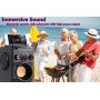 Portable Bluetooth Speaker with Subwoofer, 20W Rich Bass Wireless Stereo Outdoor/Indoor Speakers Support Remote Control FM Radio TF Card LCD Display for Home Party Smartphone Computer PC