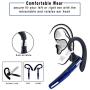 Reaton Bluetooth Headset, Phone Wireless Bluetooth Earpiece W/Noise Cancelling Mic,10-Hr Playing Time, Hands Free Wireless Headphone for Cell Phone-Compatible with iOS, Android-Blue