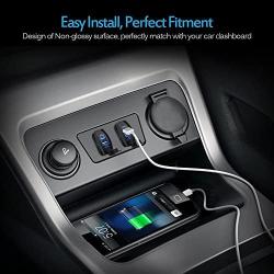 MICTUNING Universal Rocker Style Car USB Charger - with Blue LED Light Dual USB Power Socket for Rocker Switch Panel