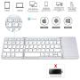 Foldable Keyboard with Touch Pad, IKOS Tri- Folding Portable Keyboard for iPhone iPad Samsung Smartphone Tablet, Wireless BT Keyboard, Designed Compatible for iOS Android Windows System Device (White)