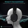 NUBWO N7 USB Gaming Headset, 7.1 Surround Sound Headphones with Noise Reduction Mic and MFB Control for PS4, Xbox One, Nintendo Switch, PC, Laptop, Mobile Phone [3.5mm & USB Jack, Black]