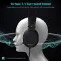 NUBWO N7 USB Gaming Headset, 7.1 Surround Sound Headphones with Noise Reduction Mic and MFB Control for PS4, Xbox One, Nintendo Switch, PC, Laptop, Mobile Phone [3.5mm & USB Jack, Black]