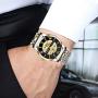 Mens Watches Mechanical Automatic Self-Winding Stainless Steel Skeleton Luxury Waterproof Diamond Dial Wrist Watches for Men