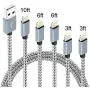 5Pack(3ft 3ft 6ft 6ft 10ft) iPhone Lightning Cable Apple MFi Certified Braided Nylon Fast Charger Cable Compatible iPhone Max XS XR 8 Plus 7 Plus 6s 5s 5c Air iPad Mini iPod (Gray White) 5Pack(3ft 3ft 6ft 6ft 10ft) iPhone Lightning Cable Apple MFi Certified Braided Nylon Fast Charger Cable Compatible iPhone Max XS XR 8 Plus 7 Plus 6s 5s 5c Air iPad Mini iPod (Gray White)