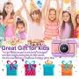 Magicfun Kids Camera for Girls Age 3-10Years Old - 24MP Dual Lens Kid Digital Camera, 1080P 2.4 LCD Blue Screen Video Camcorder, USB Rechargeable Selfie Camera with 32GB SD Card