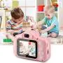 PAKESI Kids Selfie Camera, with 32GB SD Card,Best Birthday Gifts for Girls Age 3-9, HD Digital Video Cameras for Toddler-Pink