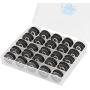 Simthread 25pcs Black Prewound Bobbin Thread Size L (SA155) 60WT for Brother Husqvarna Pfaff Embroidery Thread Sewing Thread Machine with Clear Storage Plastic Case DIY