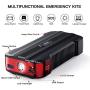 joyroom Jump Starter Battery Pack, [8 Protect TECH] 800A & 12V &15000mAh Car Portable Emergency Power Pack (Up to 7L Gasoline and 5.5L Diesel Engines) with Smart Jumper Cables QC 3.0 USB Output