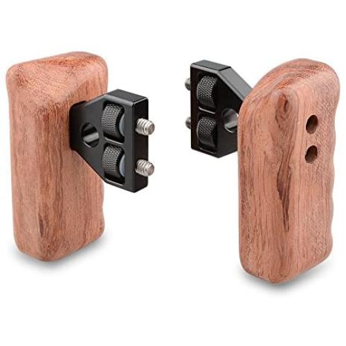 CAMVATE DSLR Wooden Handle Grip with Connector for DV Video Camera Cage(1 Pair)