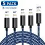 iPhone Charger, MFi Certified Lightning Cable 5Pack Durable Fast Charger KRISLOG Nylon Braided USB Fast Charging&Syncs Cord Compatible iPhone 11 Pro Xs MAX XR 8 8 Plus 7 7 Plus 6s 6s Plus SE iPhone Charger, MFi Certified Lightning Cable 5Pack Durable Fast Charger KRISLOG Nylon Braided USB Fast Charging&Syncs Cord Compatible iPhone 11 Pro Xs MAX XR 8 8 Plus 7 7 Plus 6s 6s Plus SE