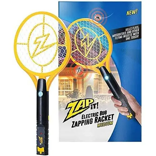 Zap It Bug Zapper Rechargeable Bug Zapper Racket, 4,000 Volt, USB Charging Cable Zap It Bug Zapper Rechargeable Bug Zapper Racket, 4,000 Volt, USB Charging Cable