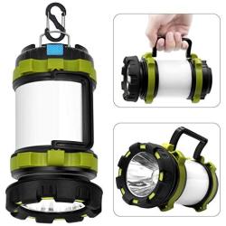 Wsky Rechargeable Camping Lantern Flashlight, 6 Modes, 3600mAh Power Bank, Two Way Hook of Hanging, Perfect for Camping, Hiking, Outdoor Recreations, USB Charging Cable Included