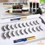 HSBCC Updated 10 pairs Magnetic Eyelashes With Double Magnetic Eyeliner Kit