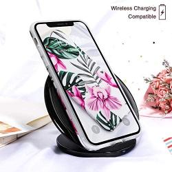 SUBESKING iPhone X Case / Xs Case,Cute Slim Fit Soft TPU White Floral and Green Leaves Pattern Protective Phone Cover for Women Girls (Pink Flowers)