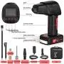 Bigzzia Portable Cordless Tire inflator Pump with LCD screeen Digital Pressure Gauge Hand Held Air Compressor 12V Rechargeable Lithium for Car,Bicycle, Motorcycle, Electric car, Balls Bigzzia Portable Cordless Tire inflator Pump with LCD screeen Digital Pressure Gauge Hand Held Air Compressor 12V Rechargeable Lithium for Car,Bicycle, Motorcycle, Electric car, Balls