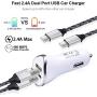 USB Car Charger, Dual Port Wall Charger Plug with 6FT Fast Charging USB C Cable Compatible for Samsung Galaxy S20 Plus Ultra Note 10 10+ A30 A40 A70 A90 A31 A61 A81 A91,LG G8X G8 G9 G7 V60 V40 Thinq