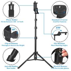 Selfie Stick Tripod, 51" Extendable Tripod Stand with Cell Phone Mount Holder & Wireless Remote,Compatible with iPhone 11,11 pro,Xs,X,8,7,6 Plus,Samsung Galaxy S9,S8,S7 Plus,Note 8, Gopro,More