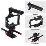 Acouto Camera Stabilizer Cage Kit, Aluminum Alloy Film Movie Making Kit with Top Handle Follow Focus Rods Accessory for Sony A6500