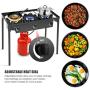 GYMAX Outdoor Stove, 3-Burner High Pressure Propane Gas Camp Stove with Detachable Legs, Perfect for Camping Patio, 225,000-BTU