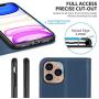 SHIELDON iPhone 11 Pro Case, Genuine Leather iPhone 11 Pro Wallet Auto Sleep Wake Flip Magnetic Cover RFID Blocking Card Slots Holder Kickstand Case Compatible with iPhone 11 Pro (5.8") - Royal Blue