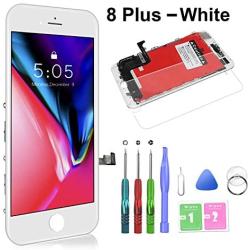 SZRSTH Compatible with iPhone 8 Plus Screen Replacement White 5.5 Inch LCD Display with 3D Touch Screen Digitizer Frame Display Full Assembly Include Full Free Repair Tool Kits+Screen Protector