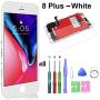 SZRSTH Compatible with iPhone 8 Plus Screen Replacement White 5.5 Inch LCD Display with 3D Touch Screen Digitizer Frame Display Full Assembly Include Full Free Repair Tool Kits+Screen Protector