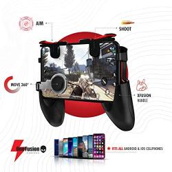 Mobile Game Controller PUBG Gamepad triggers Joystick, Highly Sensitive Shoot & Aim Buttons for Online Gaming, Gamer Assistant (iOS & Android) by OneFusion