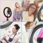 Selfie Ring Light with Stand and Phone Holder,10.2" Desktop Dimmable LED Circle Lights with Tripod, Bluetooth Remote Shutter Ringlight for Live Stream/Makeup/Reels/Likee/YouTube Video/Photography/Vlog