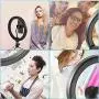 Selfie Ring Light with Stand and Phone Holder,10.2&quot Desktop Dimmable LED Circle Lights with Tripod, Bluetooth Remote Shutter Ringlight for Live Stream/Makeup/Reels/Likee/YouTube Video/Photography/Vlog
