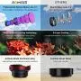 Phone Camera Lens, AOMAIS Pro Camera Lens Kit Compatible with iPhone/Samsung/Google Pixel etc, Macro and Wide Angle Lens with LED Light, Quick-Release Lanyard & Travel Case