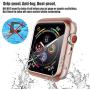 Alinsea [2 Pack] Screen Protector for Apple Watch 40mm Tempered Glass [Full Coverage] Bumper Hard Case [with Screen Protector Built-in] Overall Protective Cover for iwatch 40mm Series 4/5-Rose Gold