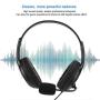 CiCiglow Wired Gaming Chat Headset with Noise-Cancellation Microphone, 3.5mm ABS Lightweight Computer Mobile Phone Over Ear Headphone for PS4(Black)