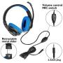 Greatever Stereo Gaming Headset for PS4 Xbox One, Professional 3.5mm Bass Over-Ear Headphones with Mic,Volume Control for Laptop, PC, Mac, iPad, Computer, Smartphones, Blue
