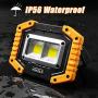 LED Work Light, 2 Pack HOKOILN 2 COB 30W 1500LM Rechargeable Work Light, LED Portable Waterproof LED Flood Lights for Outdoor Camping Hiking Emergency Car Repairing and Job Site Lighting