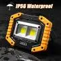 LED Work Light, 2 Pack HOKOILN 2 COB 30W 1500LM Rechargeable Work Light, LED Portable Waterproof LED Flood Lights for Outdoor Camping Hiking Emergency Car Repairing and Job Site Lighting