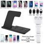 Wireless Charger 4 in 1 Charging Dock for Airpods Pro and Iwatch 5 Charging Station Fast Charging Stand for iPhone 11/11Pro/11 Pro Max/X/XS/XR/Xs Max 8/8 Plus,for Samsung S10/S9/S8//Note 10/9/8 Black
