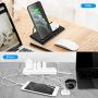 Hoidokly Dual Wireless Charger Stand 2 in 1 Charging Station Dock Qi 10W for Samsung Galaxy S20/S10/9/8/Note 10/9/8/Watch/Buds Compatible with iPhone SE/11 Pro Max/XR/XS/X/Airpods Pro/2(with Adapter)