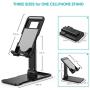 Cell Phone Stand - Fully Foldable Mobile Phone Stand Holder for Desk - Adjustable Height and Angle Smartphone Dock Bracket Compatible with iPad, cell phones, Tablet, Kindle, and more
