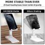 Foldable Cell Phone Stand for Desk - Angle Height Adjustable Desktop Phone Stand for iPhone 11 10 Pro X Xr Xs Max 7 8 Plus Samsung All Smartphones iPad Kindle Tablet, Extensible Holder & Heavy Base