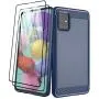 Aliruke Case for Samsung Galaxy A51 Case with Tempered Glass Screen Protector[2 Pack], Slim Shockproof TPU Bumper Cover Flexible Lightweight Protective Phone Case for Samsung Galaxy A51 A515, Blue
