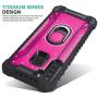 CasemartUSA Phone Case for [Samsung Galaxy A21], [Titanium Series][Hot Pink] Aluminium Cover Full Rotating Metal Ring Holder Kickstand for Samsung Galaxy A21 (Verzion, Boost Mobile, T-Mobile, Metro)