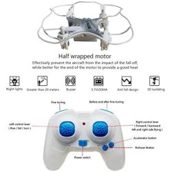 Mini Quadcopter Drone + FREE Wall Charger - Beginner Flying RC Helicopter Drone for Kids and Adults - Small, Rugged, Easy-to-Use 6-Axis Gyro, Advanced Stunt Controller, LED Light System by Duddy